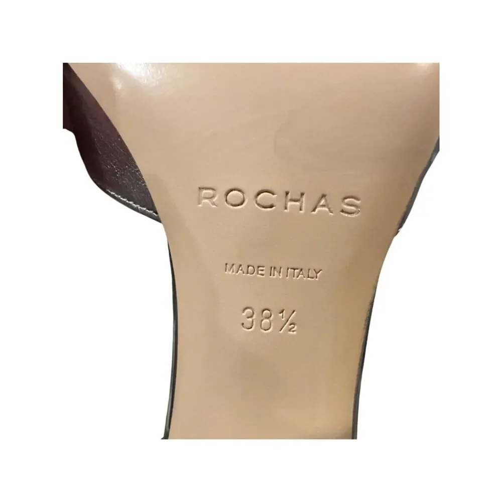 ROCHAS Embellished Icon 60mm Cromo Napa Liberty Crystal Tie Sandals EU 38.5
